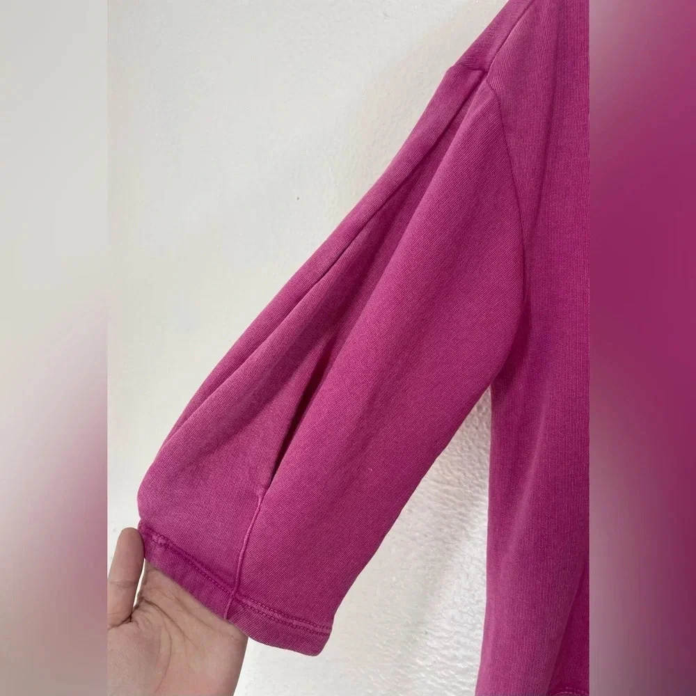 Anthropologie Pink Round Neck 3/4 Sleeve Pullover Sweatshirt Women’s XS - Picture 4 of 11